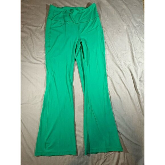 LULULEMON Green Flare WOMEN'S Leggings, Size 14 - Picture 1 of 7
